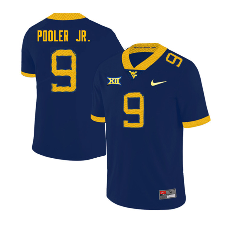 NCAA Men's Jeffery Pooler Jr. West Virginia Mountaineers Navy #9 Nike Stitched Football College Authentic Jersey HO23S15DM